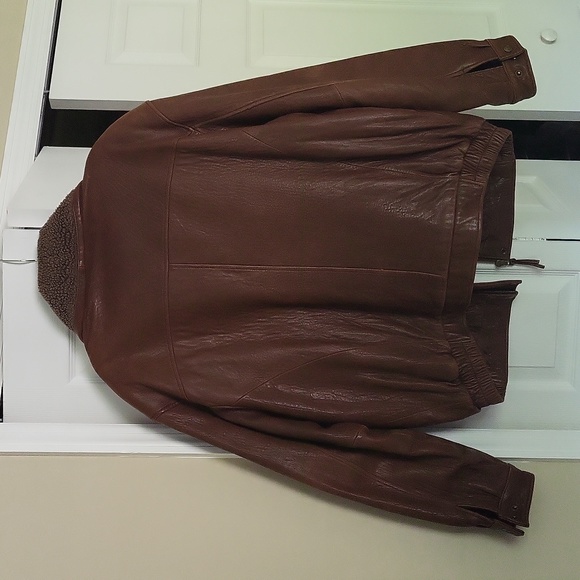 Vintage Cezani Brown Leather Bomber Jacket - Picture 6 of 10